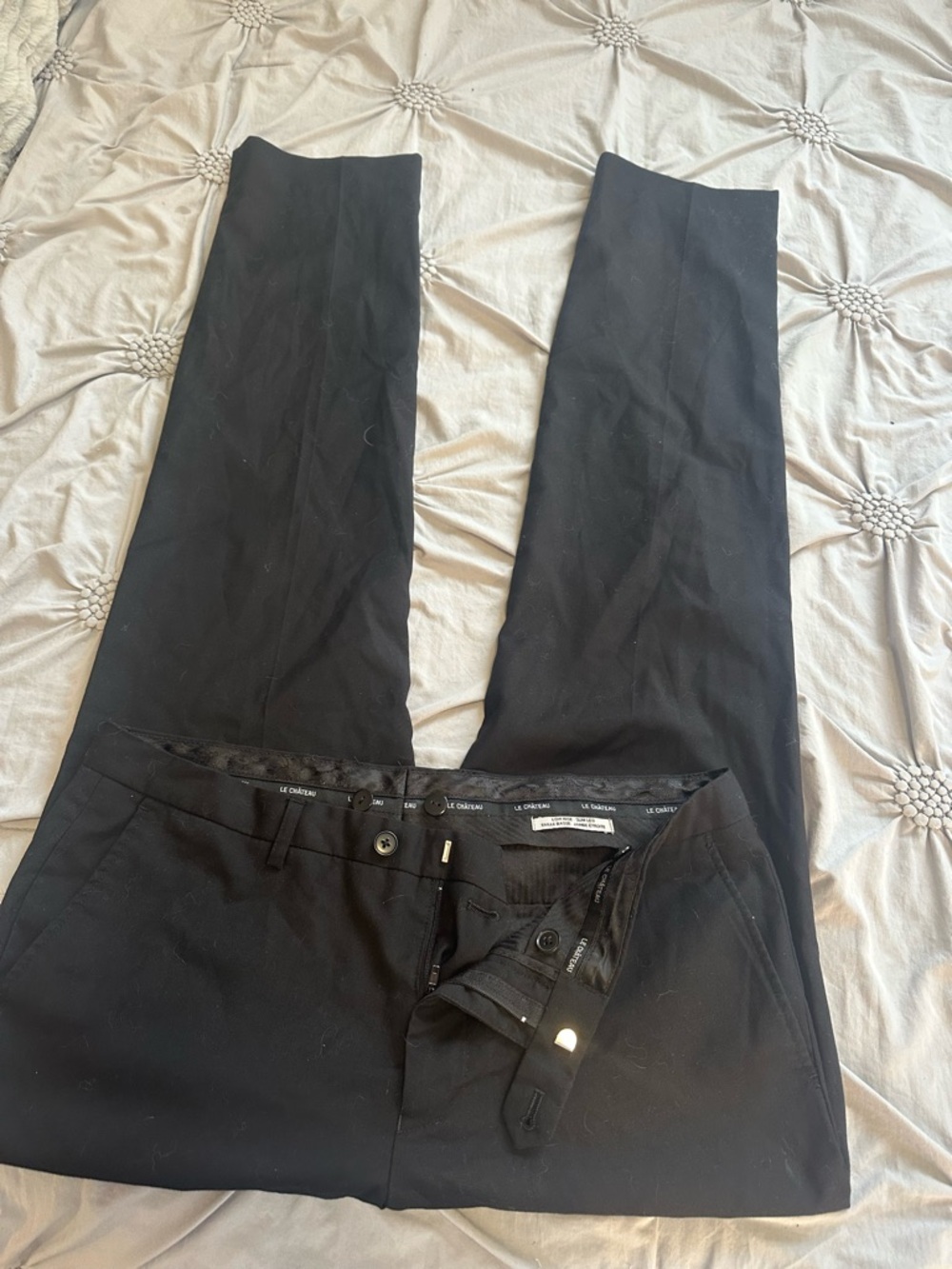 le chateau Black Men's Dress Pants - Straight Tailored Fit